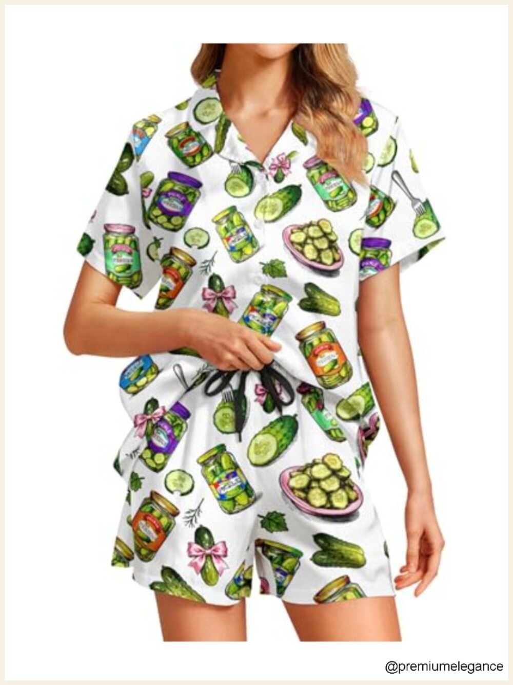 2 Pc Satin Silk Pajama Set Women Button Up Sleepwear